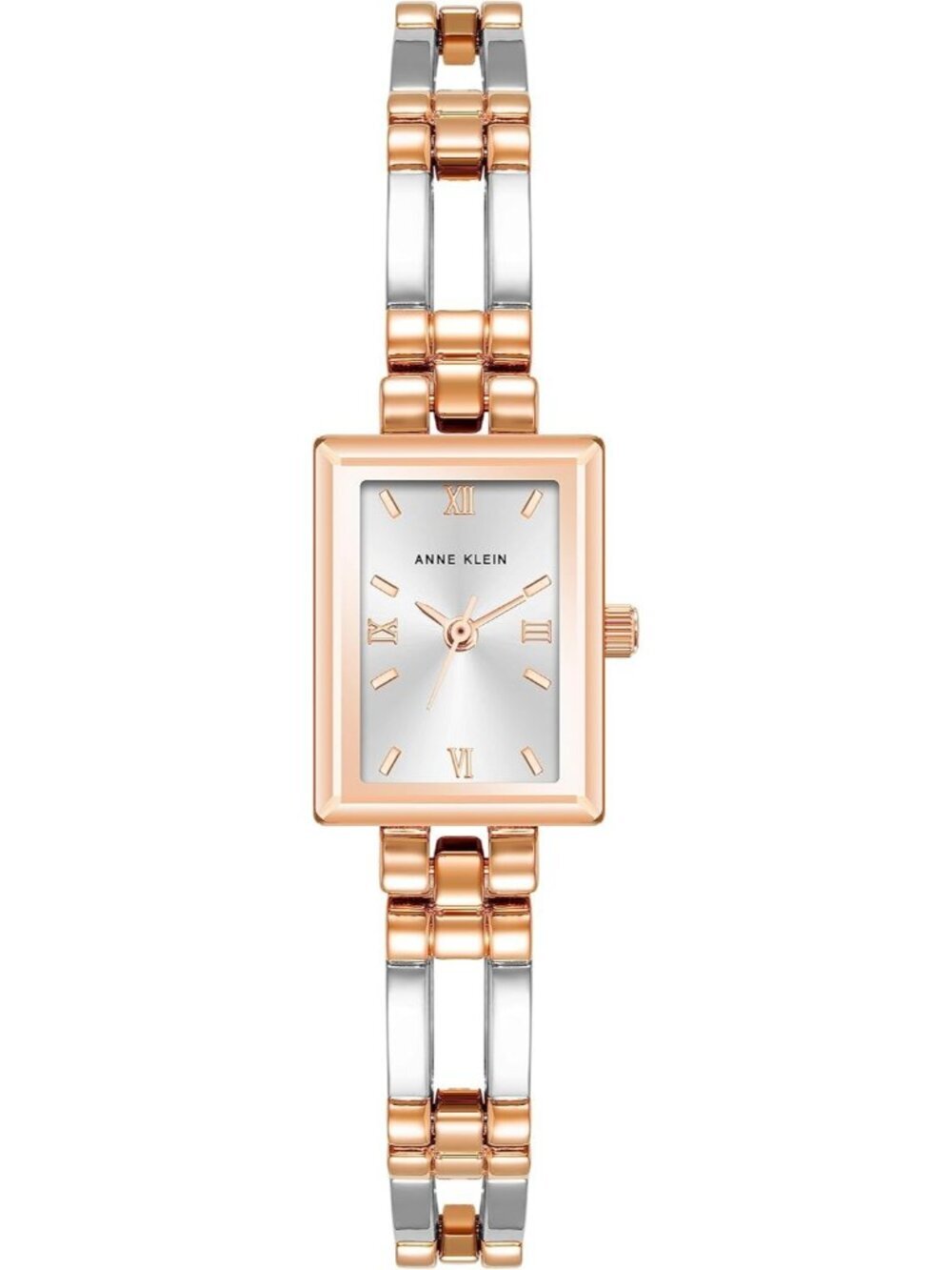 Anne Klein Women's Silver Rose Gold Analog Japanese Quartz Bracelet Square Watch